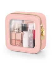 Bolsa de maquiagem Soimeat Clear Portable Travel Waterproof Pink Bolsa de maquiagem Soimeat Clear Portable Travel Waterproof Pink