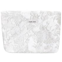 Bolsa de maquiagem STARDW Aesthetic Floral para mulheres e meninas branca Bolsa de maquiagem STARDW Aesthetic Floral para mulheres e meninas branca