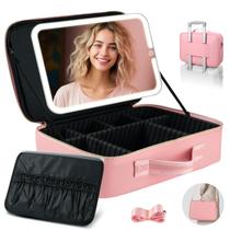 Bolsa de maquiagem Suupvaor Large com espelho iluminado removível de 15"