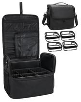 Bolsa de maquiagem TANTO Tattoo Case com 4 bolsas e divisórias pretas Bolsa de maquiagem TANTO Tattoo Case com 4 bolsas e divisórias pretas