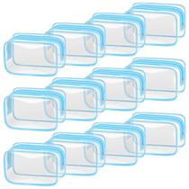 Bolsa de maquiagem TISRATOK Clear, 12 peças para mulheres, azul de viagem, pequena Bolsa de maquiagem TISRATOK Clear, 12 peças para mulheres, azul de viagem, pequena