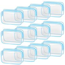 Bolsa de maquiagem TISRATOK Clear, 12 peças para mulheres, azul de viagem Bolsa de maquiagem TISRATOK Clear, 12 peças para mulheres, azul de viagem
