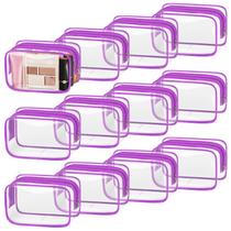 Bolsa de maquiagem TISRATOK Clear Purple, 12 peças para mulheres e viagens Bolsa de maquiagem TISRATOK Clear Purple, 12 peças para mulheres e viagens