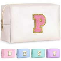Bolsa de maquiagem TOPEAST, bolsa de chenille personalizada, branca perolada Bolsa de maquiagem TOPEAST, bolsa de chenille personalizada, branca perolada
