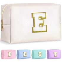 Bolsa de maquiagem TOPEAST em couro impermeável inicial com monograma Bolsa de maquiagem TOPEAST em couro impermeável inicial com monograma