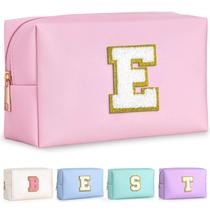 Bolsa de maquiagem TOPEAST Initial para meninas de 4 a 12 anos de couro rosa Bolsa de maquiagem TOPEAST Initial para meninas de 4 a 12 anos de couro rosa