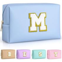 Bolsa de maquiagem TOPEAST Personalized Initials Travel Sky Blue Bolsa de maquiagem TOPEAST Personalized Initials Travel Sky Blue