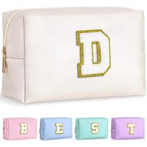 Bolsa de maquiagem TOPEAST Preppy Chenille Letter Pouch branca Bolsa de maquiagem TOPEAST Preppy Chenille Letter Pouch branca
