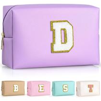 Bolsa de maquiagem TOPEAST Preppy Chenille Letter Pouch Purple Bolsa de maquiagem TOPEAST Preppy Chenille Letter Pouch Purple