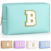 Bolsa de maquiagem TOPEAST Preppy Patch Chenille Letter Blue