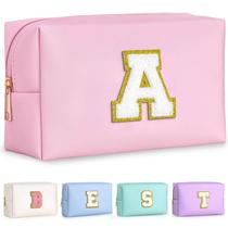 Bolsa de maquiagem TOPEAST Preppy Personalized Initial PU Leather