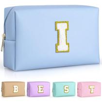 Bolsa de maquiagem TOPEAST Preppy PU em couro impermeável - azul celeste Bolsa de maquiagem TOPEAST Preppy PU em couro impermeável - azul celeste
