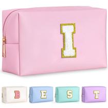 Bolsa de maquiagem TOPEAST Preppy PU Leather Impermeável Rosa