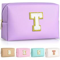 Bolsa de maquiagem TOPEAST Preppy Stuff para meninas impermeável roxa Bolsa de maquiagem TOPEAST Preppy Stuff para meninas impermeável roxa