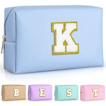 Bolsa de maquiagem TOPEAST Teen Girl Blue Preppy Personalizado em Couro PU Bolsa de maquiagem TOPEAST Teen Girl Blue Preppy Personalizado em Couro PU