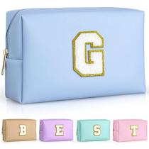 Bolsa de maquiagem TOPEAST Travel em couro PU impermeável (azul celeste) Bolsa de maquiagem TOPEAST Travel em couro PU impermeável (azul celeste)