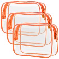 Bolsa de maquiagem transparente PACKISM TSA aprovada pela TSA, pacote com 3 Bolsa de maquiagem transparente PACKISM TSA aprovada pela TSA, pacote com 3