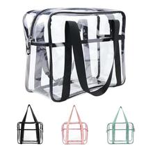 Bolsa de maquiagem transparente Sxosyo Large Travel Toiletry PVC preta