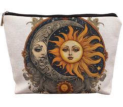 Bolsa de maquiagem uinwk Boho Celestial Sun and Moon para mulheres Bolsa de maquiagem uinwk Boho Celestial Sun and Moon para mulheres