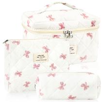Bolsa de maquiagem URSKYTOUS, conjunto de 3 peças de algodão acolchoado, extra grande Bolsa de maquiagem URSKYTOUS, conjunto de 3 peças de algodão acolchoado, extra grande