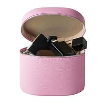 Bolsa de maquiagem Vanity Case Lestikave impermeável de couro PU rosa