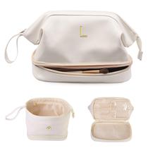Bolsa de maquiagem Vogewood Initial Large com organizador de pincéis de maquiagem Bolsa de maquiagem Vogewood Initial Large com organizador de pincéis de maquiagem