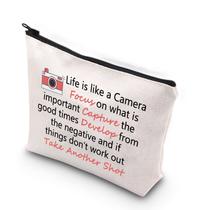 Bolsa de maquiagem WCGXKO A vida é como uma câmera para fotógrafo