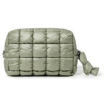 Bolsa de maquiagem Yarnic Quilted Cosmetic Bag Organizer Sage Green