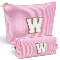 Bolsa de maquiagem YOOLIFE Cute Pink Initial Travel com zíper Bolsa de maquiagem YOOLIFE Cute Pink Initial Travel com zíper