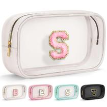 Bolsa de maquiagem YOOLIFE Initial Clear Travel Toiletry Bag branca Bolsa de maquiagem YOOLIFE Initial Clear Travel Toiletry Bag branca