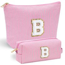 Bolsa de maquiagem YOOLIFE Initial Cute Pink para mulheres com alça