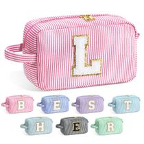 Bolsa de maquiagem YOOLIFE Initial Cute Pink Toiletry para mulheres