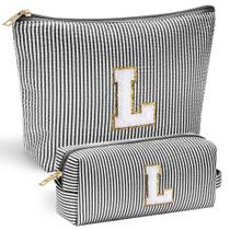 Bolsa de maquiagem YOOLIFE Initial para mulheres - preta Bolsa de maquiagem YOOLIFE Initial para mulheres - preta