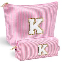 Bolsa de maquiagem YOOLIFE personalizada e fofa rosa inicial para meninas