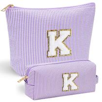 Bolsa de maquiagem YOOLIFE roxa para meninas, bolsa fofa personalizada