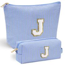 Bolsa de maquiagem YOOLIFE Teen Girl Gifts Trendy Stuff Blue Initial J Bolsa de maquiagem YOOLIFE Teen Girl Gifts Trendy Stuff Blue Initial J