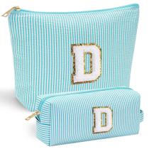 Bolsa de maquiagem YOOLIFE Travel Initial para meninas - rosa/azul/roxo