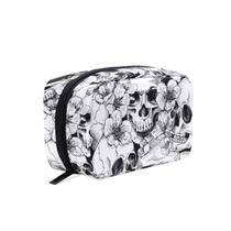 Bolsa de maquiagem ZOEO Sugar Skull Mexican Floral Halloween Bolsa de maquiagem ZOEO Sugar Skull Mexican Floral Halloween