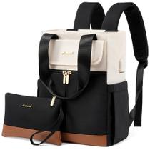 Bolsa de mochila LOVEVOOK conversível Mini Black-Cream, conjunto de 2 peças Bolsa de mochila LOVEVOOK conversível Mini Black-Cream, conjunto de 2 peças