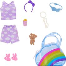 Bolsa de moda Barbie Premium Rainbow Cloud com pijama e acessórios