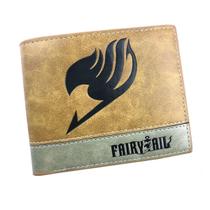 Bolsa de moedas de anime Wallet Fairys Tails, de couro, duas dobras, unissex