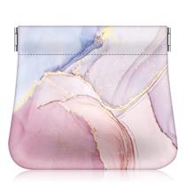 Bolsa de moedas Fintie Squeeze em couro PU em mármore rosa para mulheres