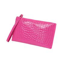 Bolsa De Moedas Tipo Clutch Retrô Clássica Em Couro Preto Com Padrão De Pedra, Bolsa De Celular
