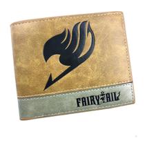Bolsa de moedas Wallet Fairy Tail Anime em couro com duas dobras Bolsa de moedas Wallet Fairy Tail Anime em couro com duas dobras