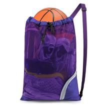 Bolsa de natação BeeGreen Drawstring Sports Mesh Mochila roxa