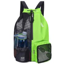 Bolsa de natação WANDF Mesh Drawstring Mochila verde impermeável