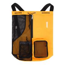 Bolsa de natação WANDF XL Mesh Drawstring Mochila Wet Pocket Orange