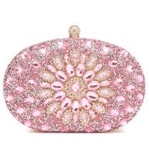 Bolsa de noite Beaguful Sparkly Rhinestone Clutch Purse rosa