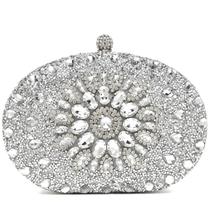 Bolsa de noite Beaguful Sparkly Rhinestone Clutch Silver Women