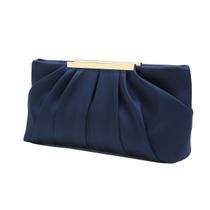 Bolsa de noite Clutch CHARMING TAILOR Elegant Plissated Satin Navy